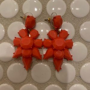 Red-Orange Acrylic Statement Earrings
